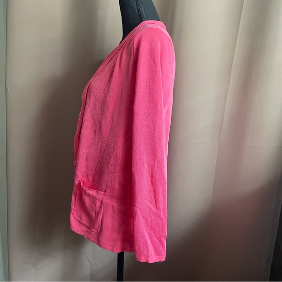 Jones New York cardigan pink fuschia size Medium - Picture 7 of 13